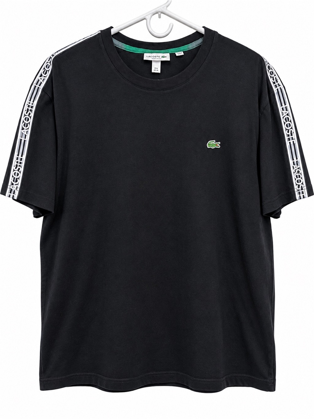 Lacoste Men’s 3XL Black Logo Tape Sleeve Crocodile T-Shirt